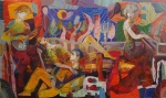 Tadeo - Musica Para Dos | Oil on Canvas | Signed | Size 88 x 50 (unframed)
